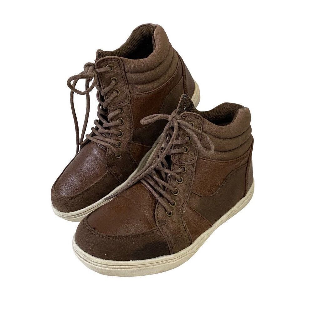 Kenneth Cole Reaction Cross Out Lace Up Shoes Ankle Boots Boys Size 5